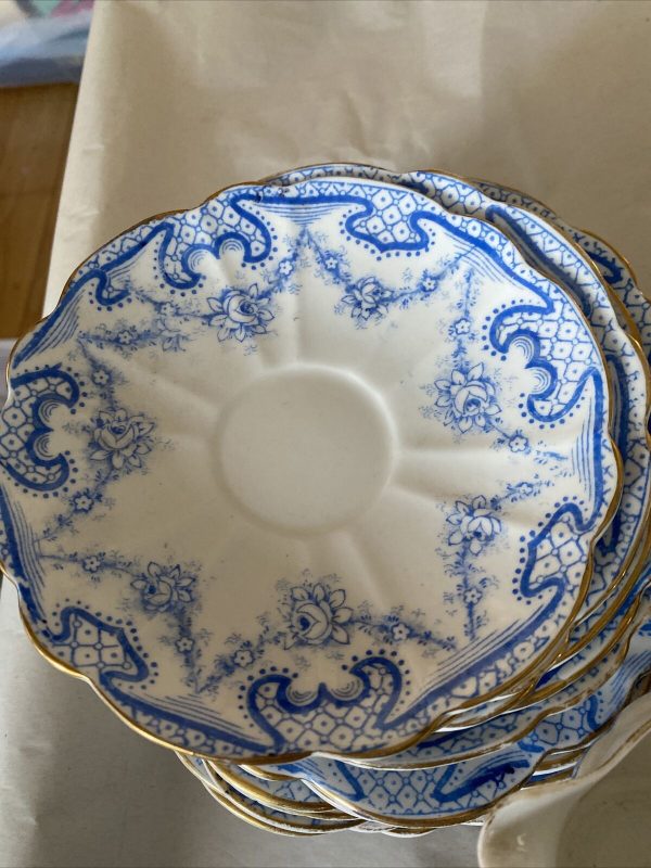 vintage-1930s-wellington-china-white-with-blue-design-tea-set-22-Pieces-265741394702-2