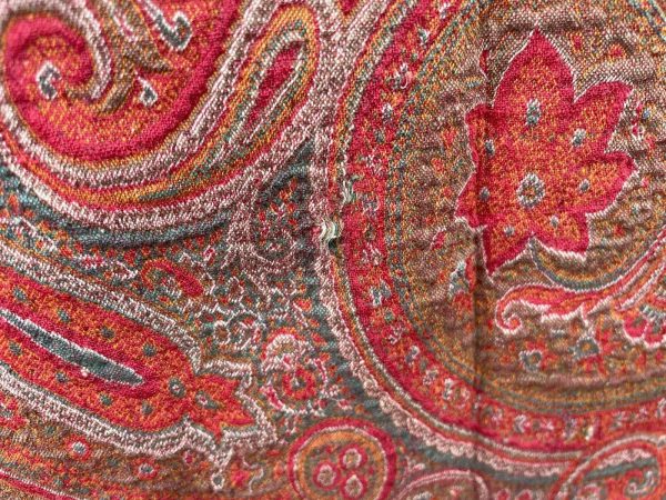 Antique-Victorian-Kashmir-Paisley-Wool-Shawl-170-X-164-Cm-Red-Green-385037354643-4