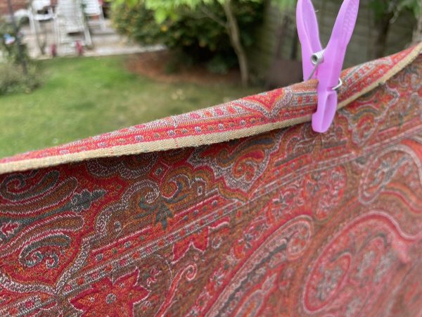 Antique-Victorian-Kashmir-Paisley-Wool-Shawl-170-X-164-Cm-Red-Green-385037354643-5