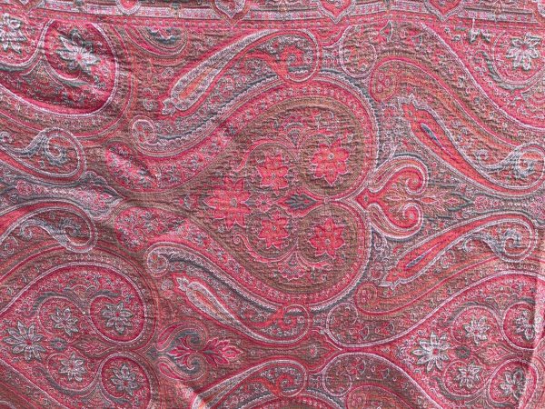 Antique-Victorian-Kashmir-Paisley-Wool-Shawl-170-X-164-Cm-Red-Green-385037354643-8