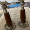 Vintage-Metal-Wooden-Candle-Sticks-21cm-385095667303