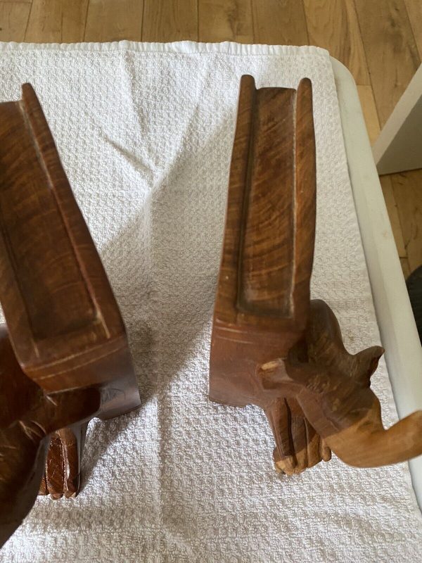 Pair-Kenyan-Vintage-Teak-Handcarved-Wooden-Elephant-Bookends-385027629169-3